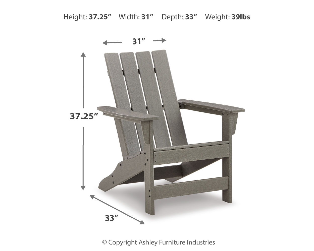 Visola - Adirondack Chair - Gray - Image 7