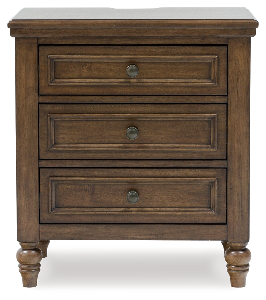 Sturlayne - Three Drawer Night Stand - Brown - Image 4