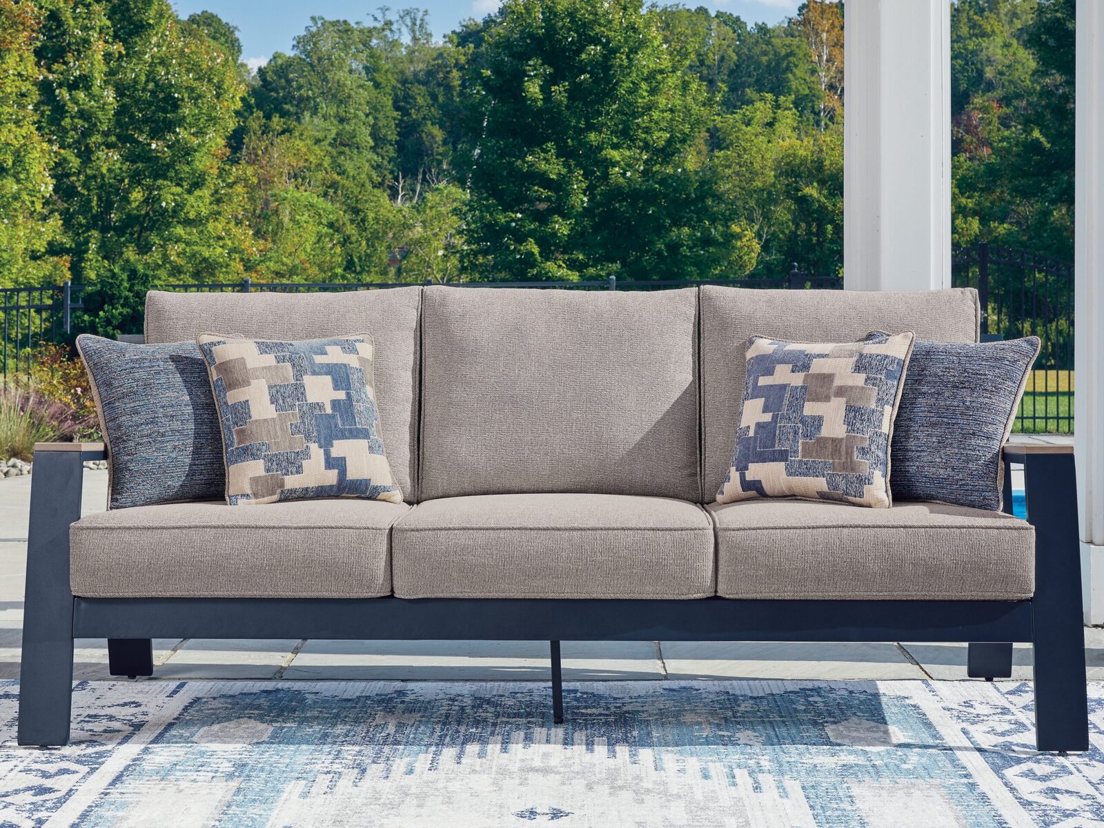 East Beach - Sofa With Cushion - Blue - Image 2