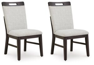 Neymorton - Dining Upholstered Side Chair (Set of 2) - Light Gray / Brown
