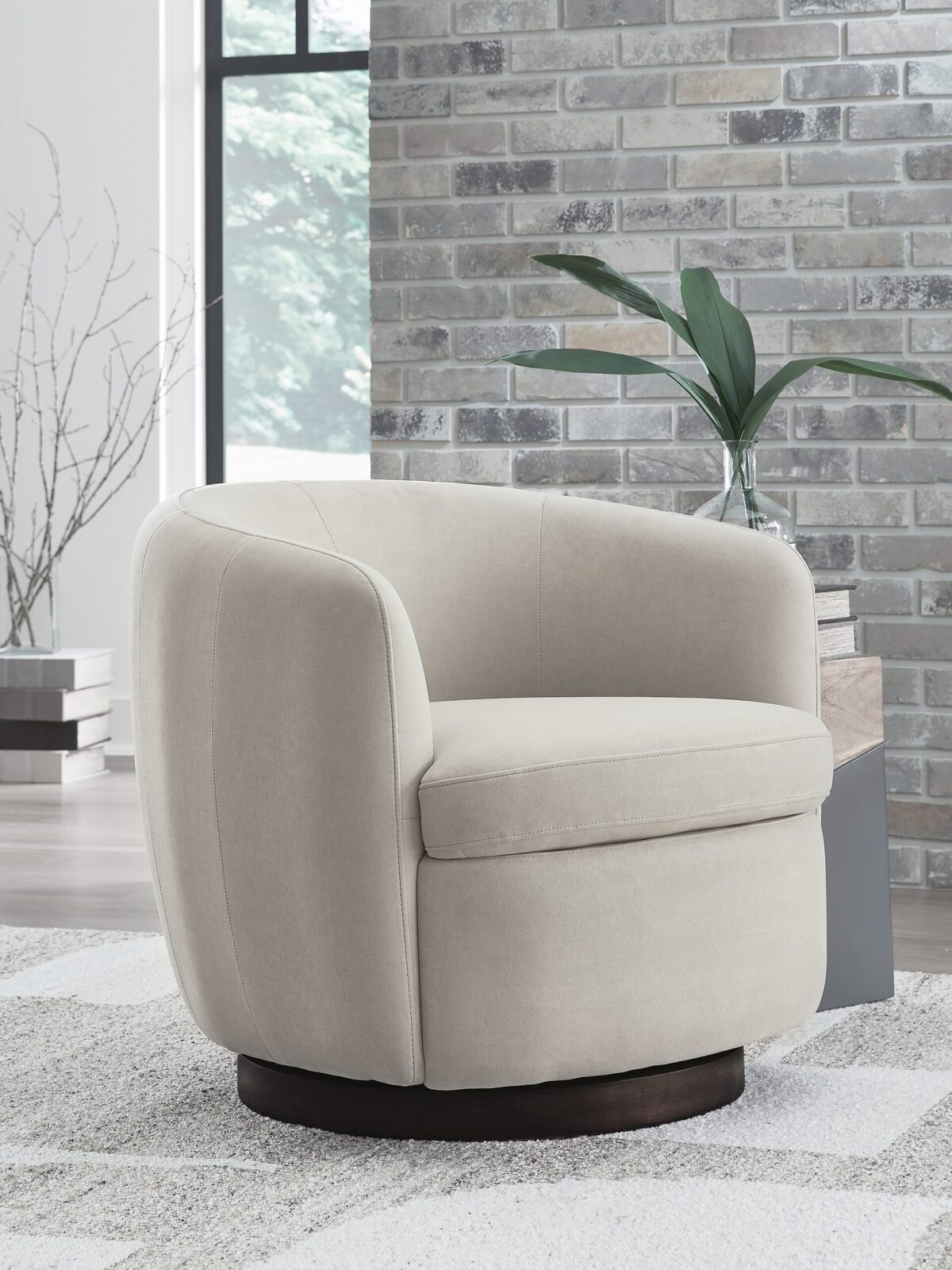 Annbury - Swivel Accent Chair - Light Beige - Image 2