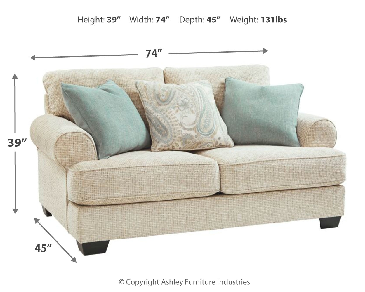 Monaghan - Loveseat - Sandstone - Image 4
