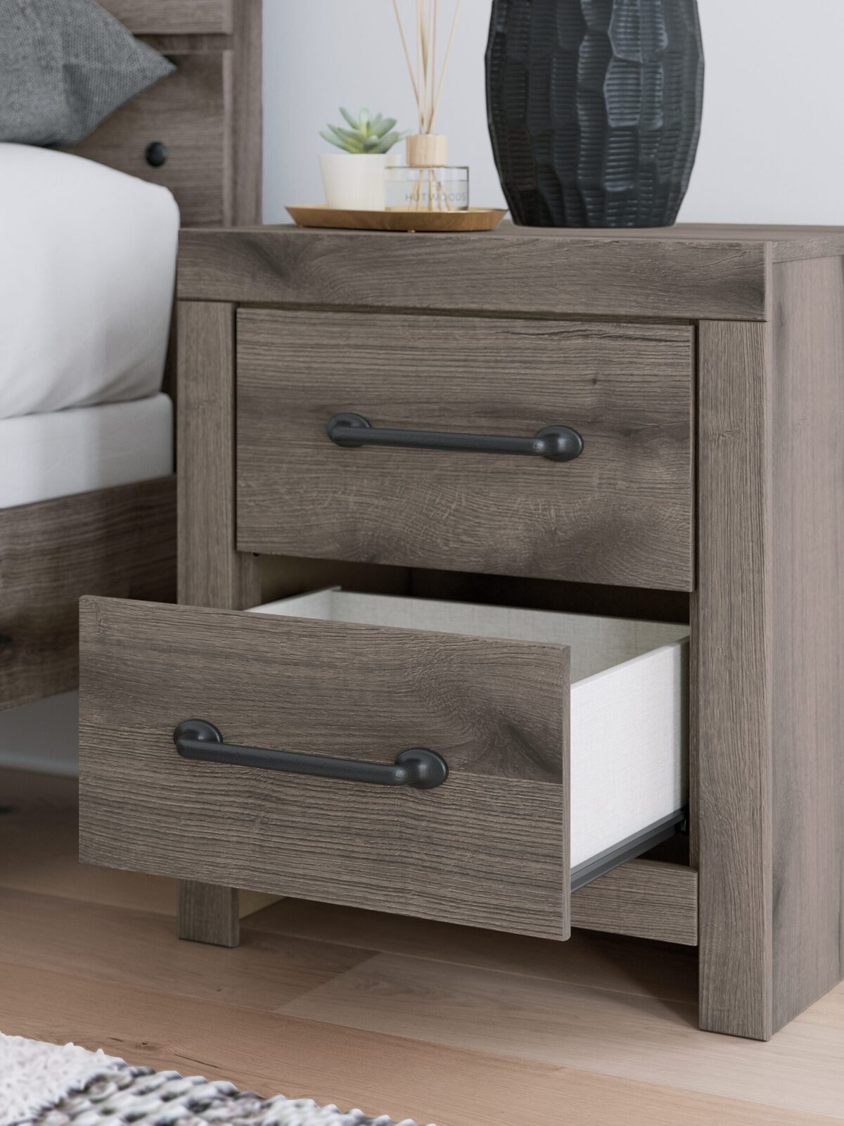 Graystorm - Two Drawer Night Stand - Brown Gray - Image 10
