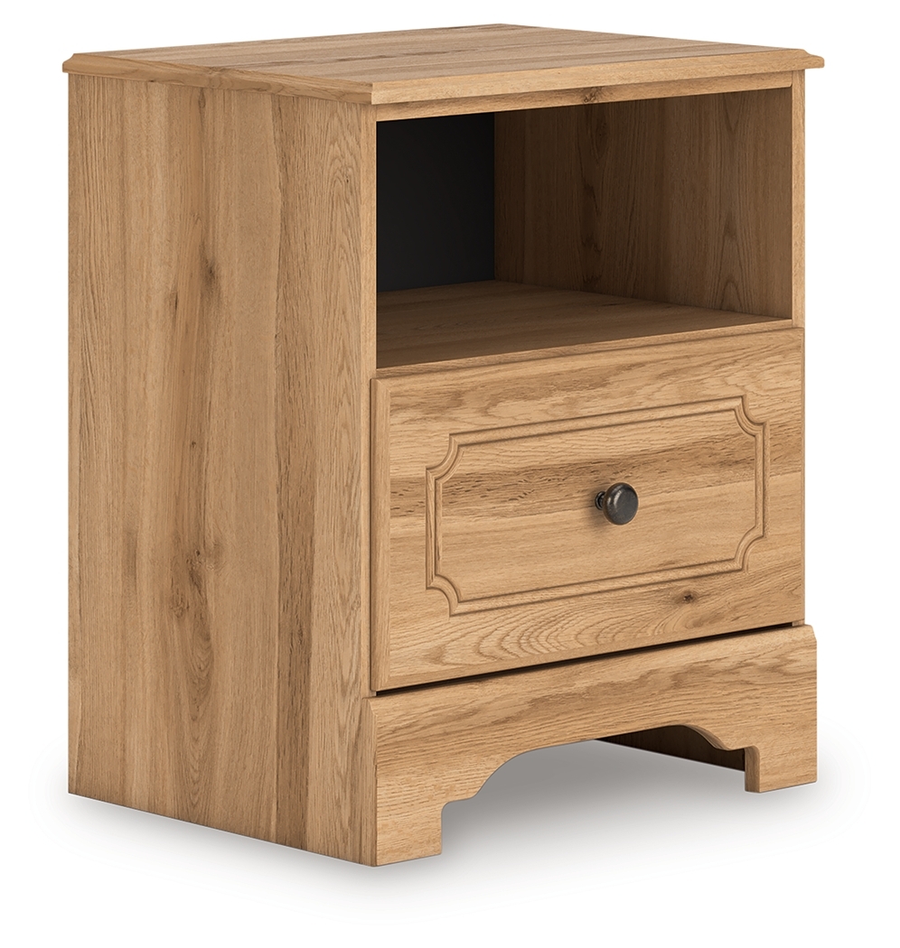 Aleaport - One Drawer Night Stand - Warm Brown - Image 3