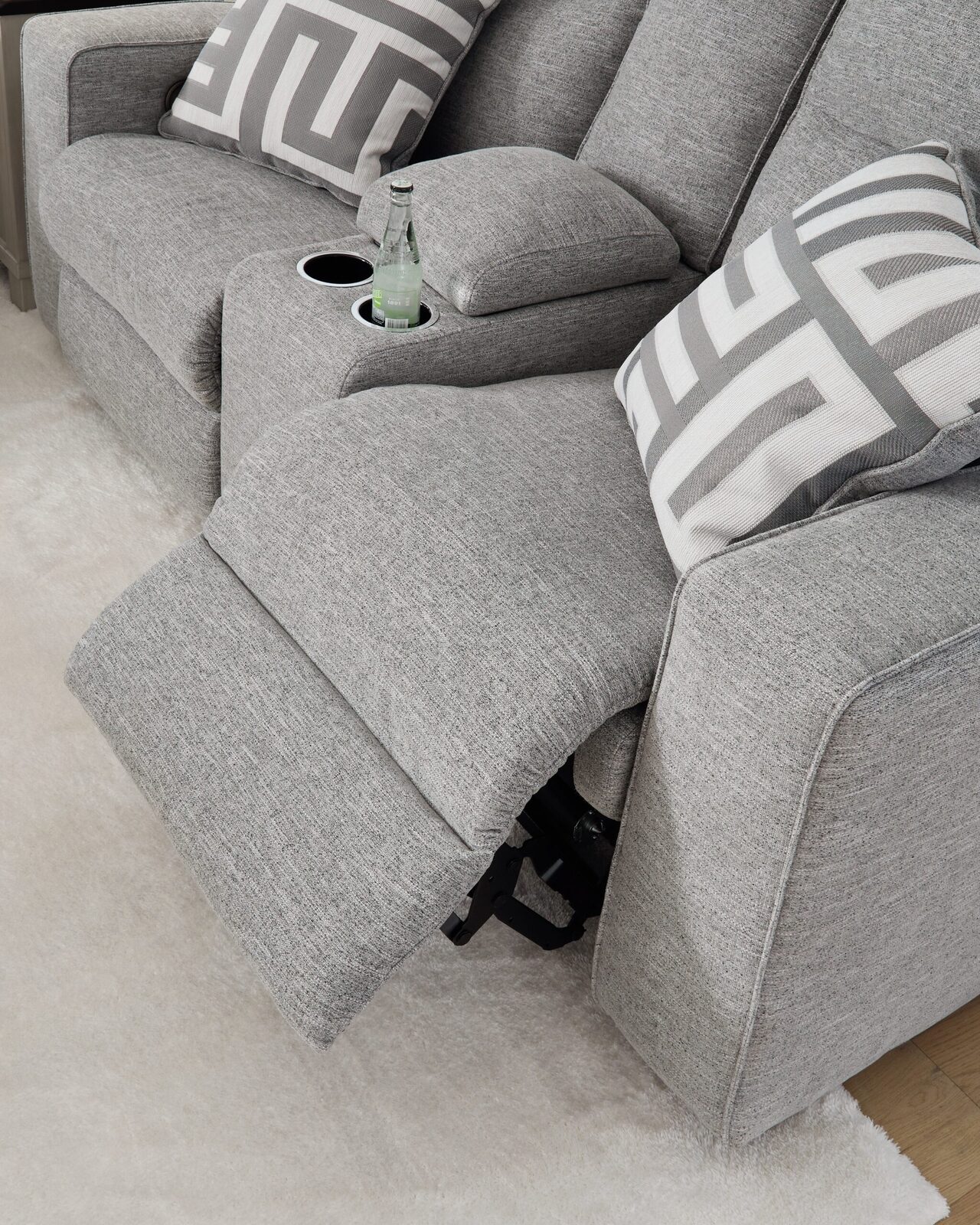 Biscoe - Power Reclining Loveseat With Console /Adj Headrest - Pewter - Image 9