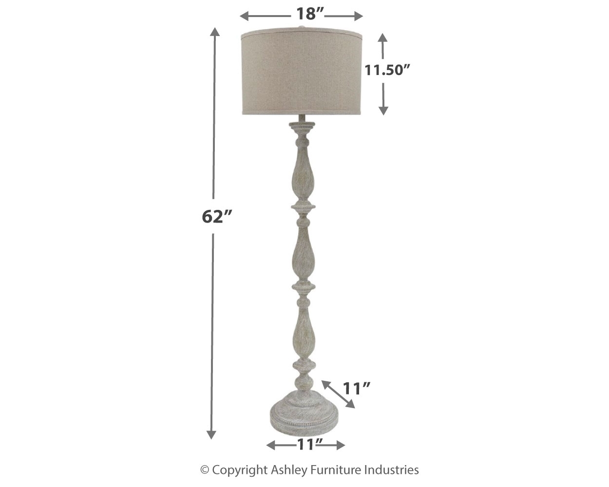 Bernadate - Poly Floor Lamp - Whitewash - Image 4