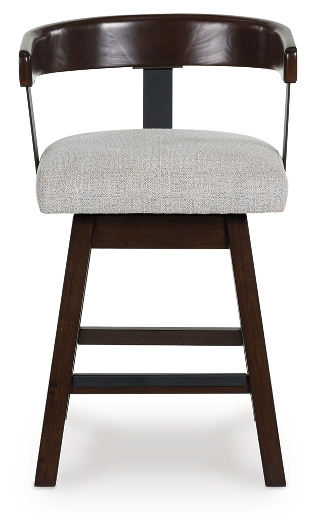 Haddigan - Upholstered Swivel Barstool (Set of 2) - Dark Brown - Image 4