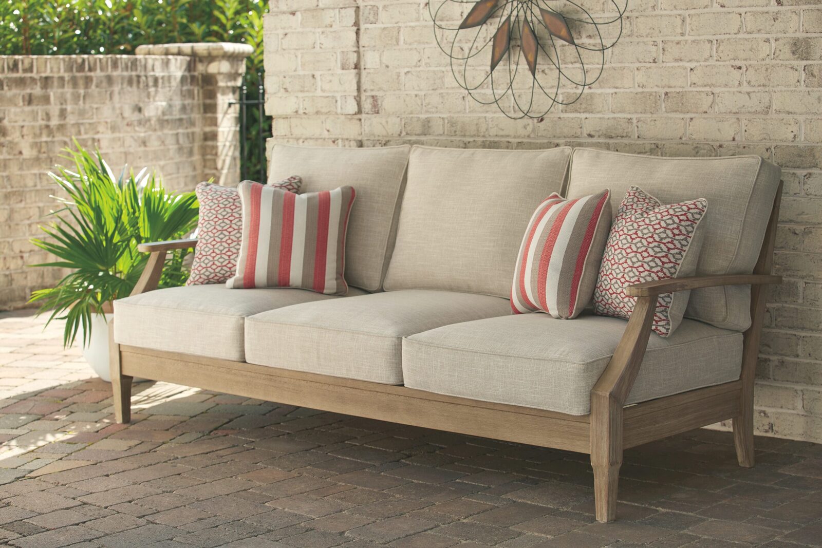 Clare View - Sofa with Cushion - Beige - Image 2