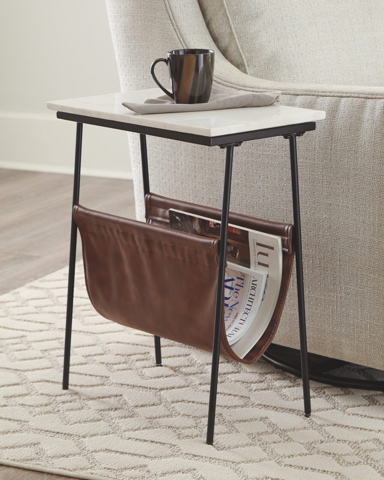 Etanbury - Accent Table - Brown / Black / White - Image 2