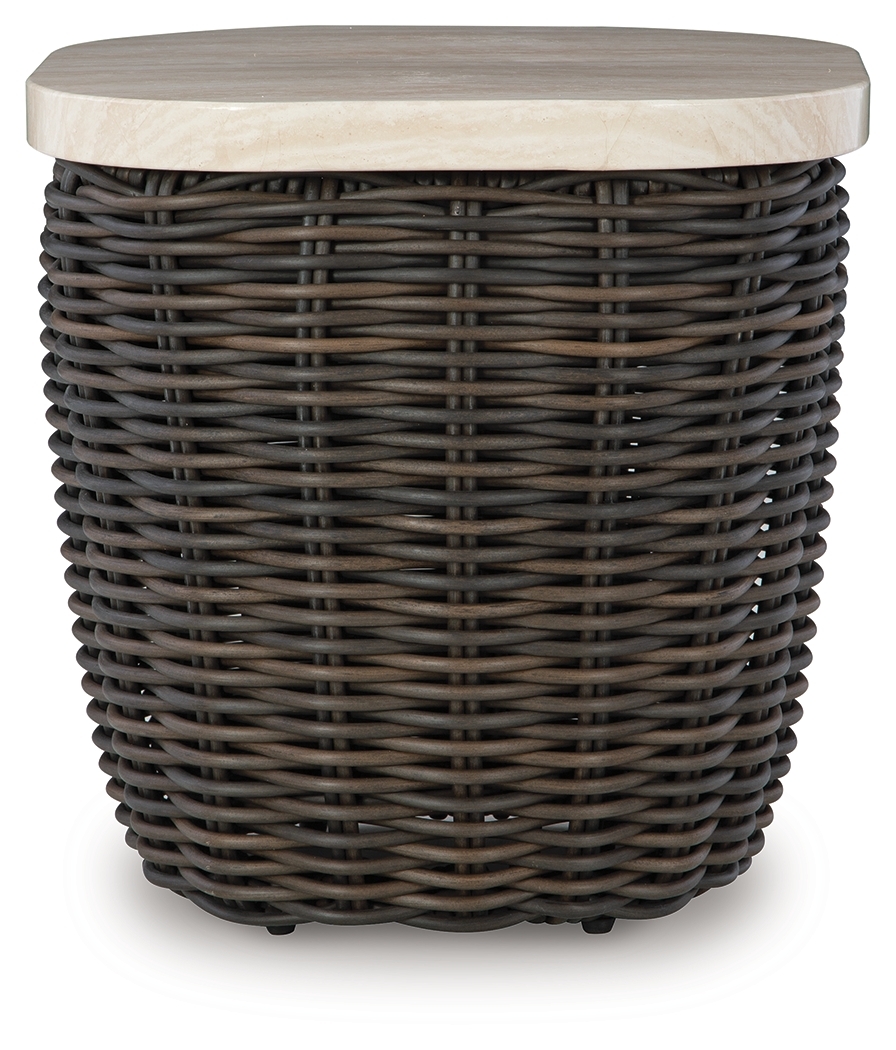 Kimora - Square End Table - Beige / Dark Brown - Image 3