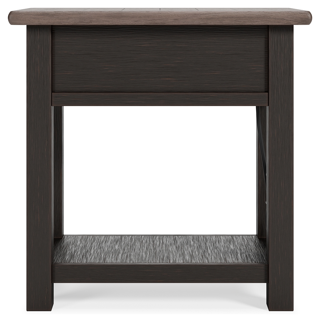 Tyler Creek - Chair Side End Table - Black / Gray - Image 9