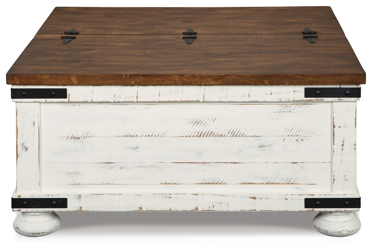 Wystfield - Cocktail Table with Storage - White / Brown - Image 8