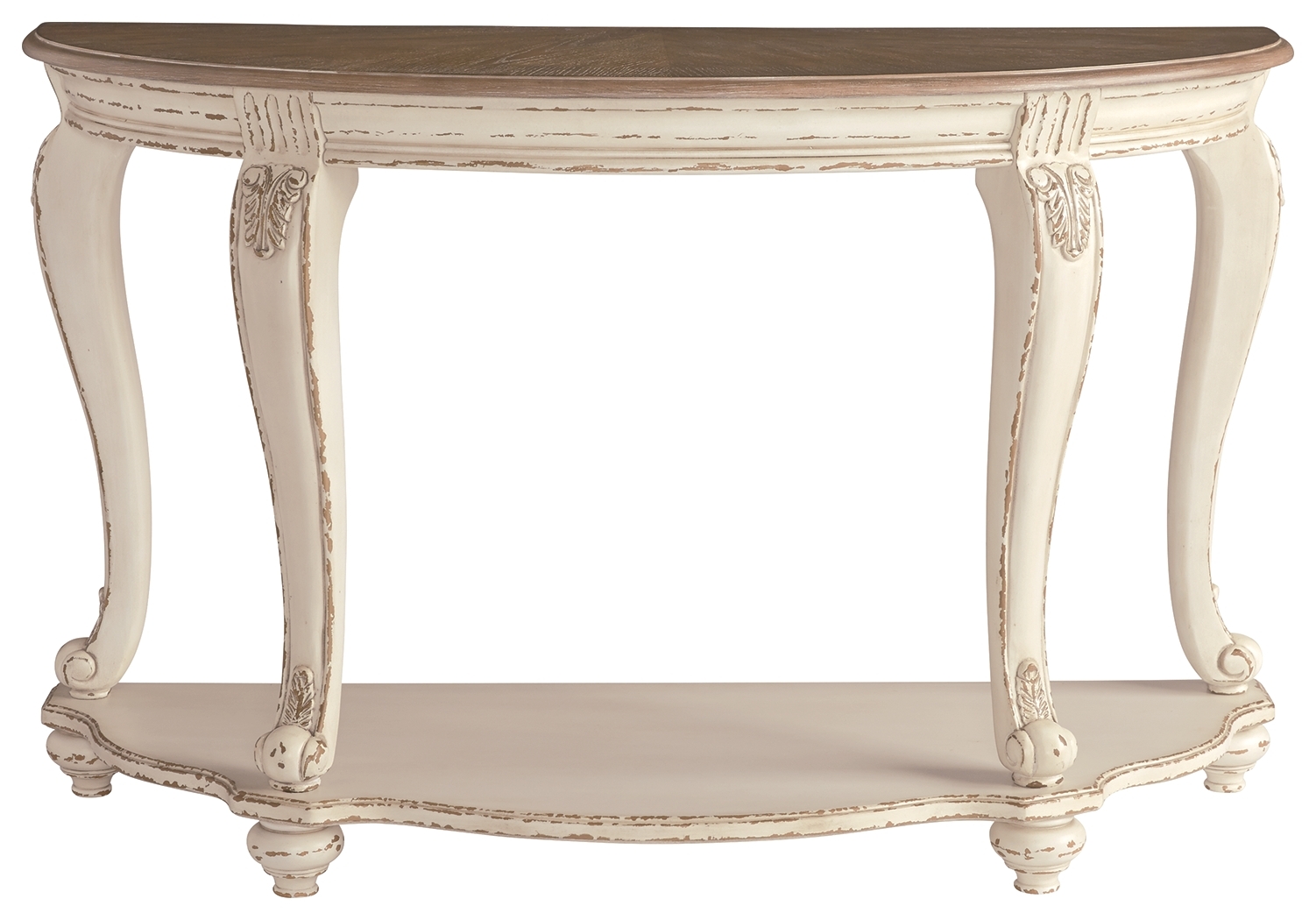 Realyn - Sofa Table - White / Brown - Image 3