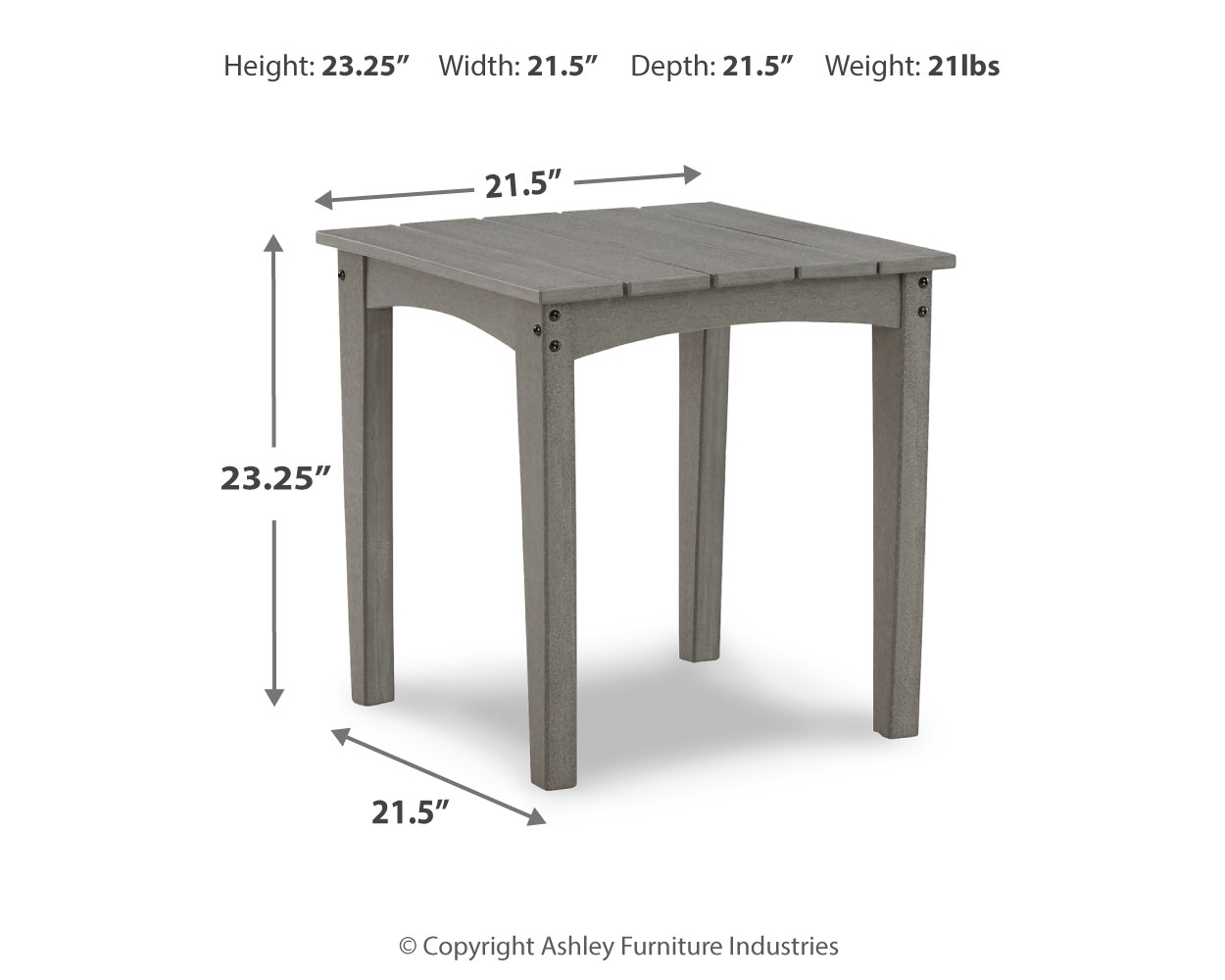 Visola - Square End Table - Gray - Image 6