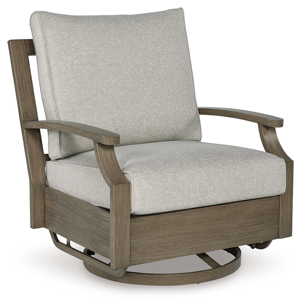 Rainier Ranch - Swivel Glider Chair With Cushion - Brown / Beige - Image 3
