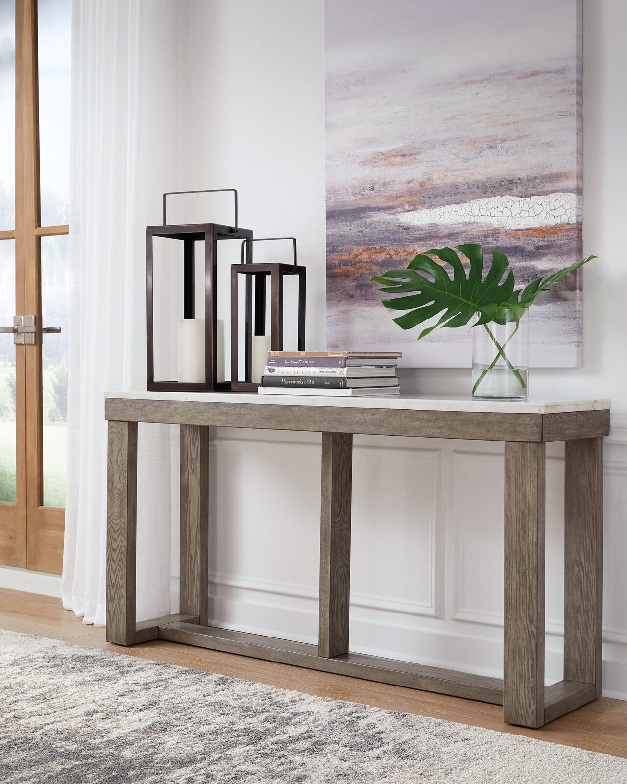 Loyaska - Sofa Table - Brown / Ivory - Image 2