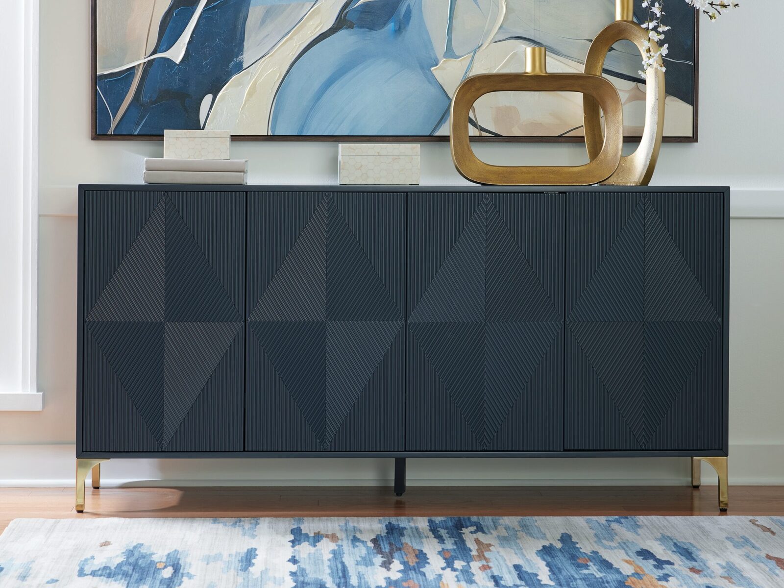 Loirwick - Accent Cabinet - Dark Blue - Image 2