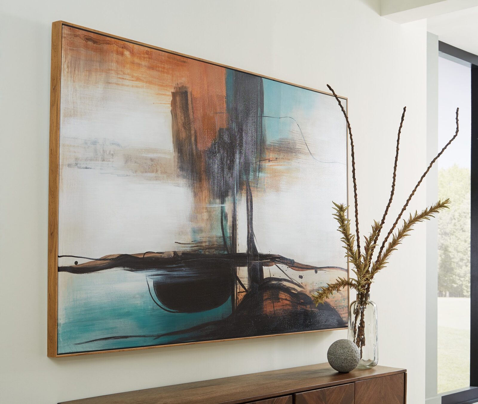 Brunonia - Wall Art - Teal / Orange / Black - Image 2
