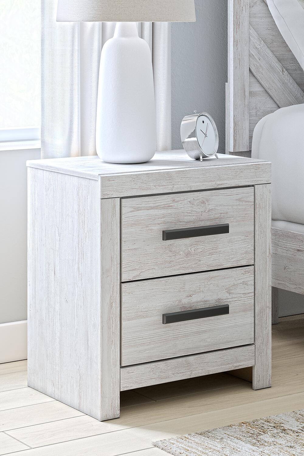 Cayboni - Two Drawer Night Stand - Whitewash - Image 2