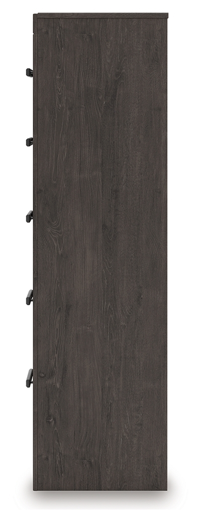 Prendonea - Five Drawer Chest - Charcoal - Image 7