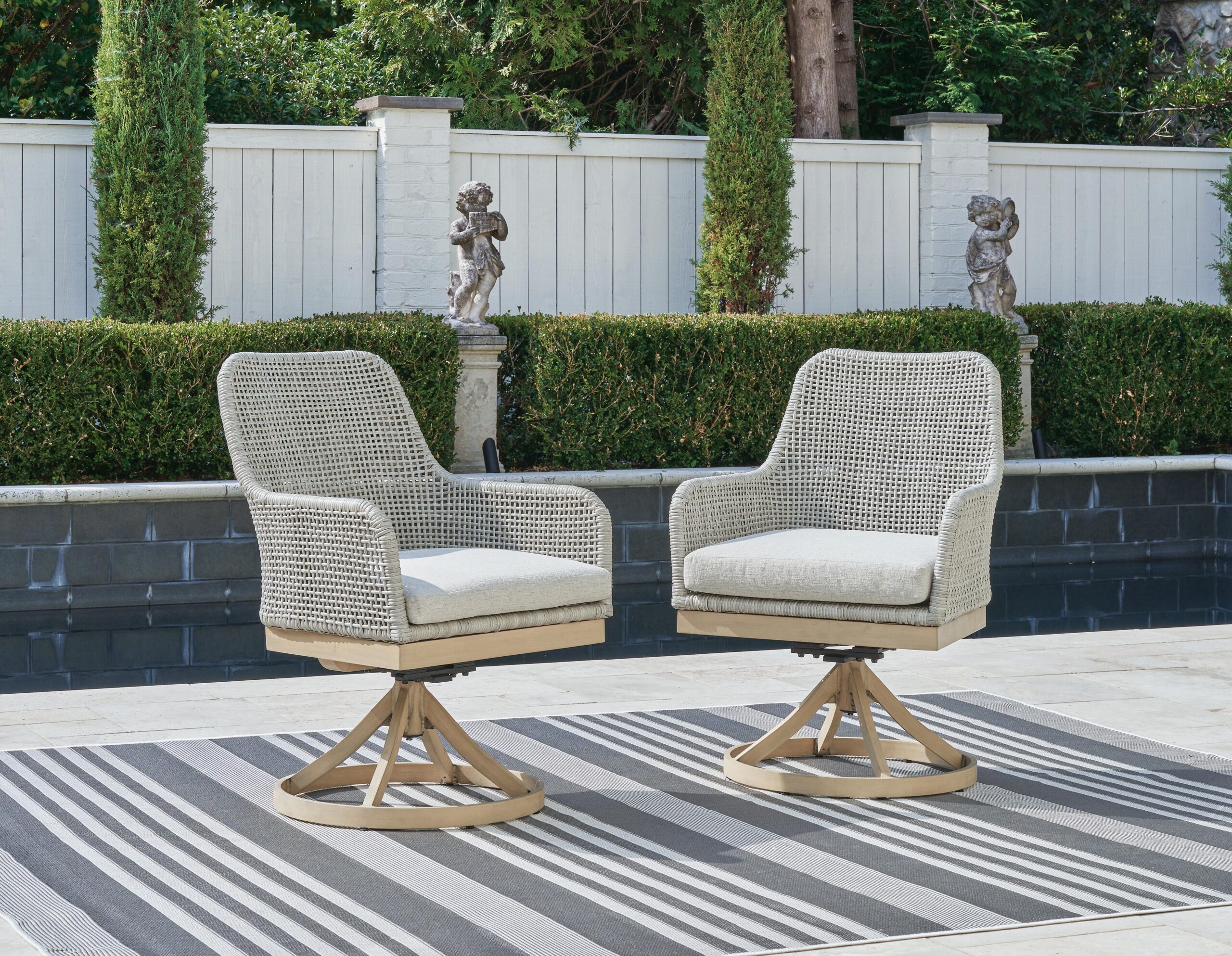 Seton Creek - Swivel Chair With Cushion (Set of 2) - Gray - Image 2