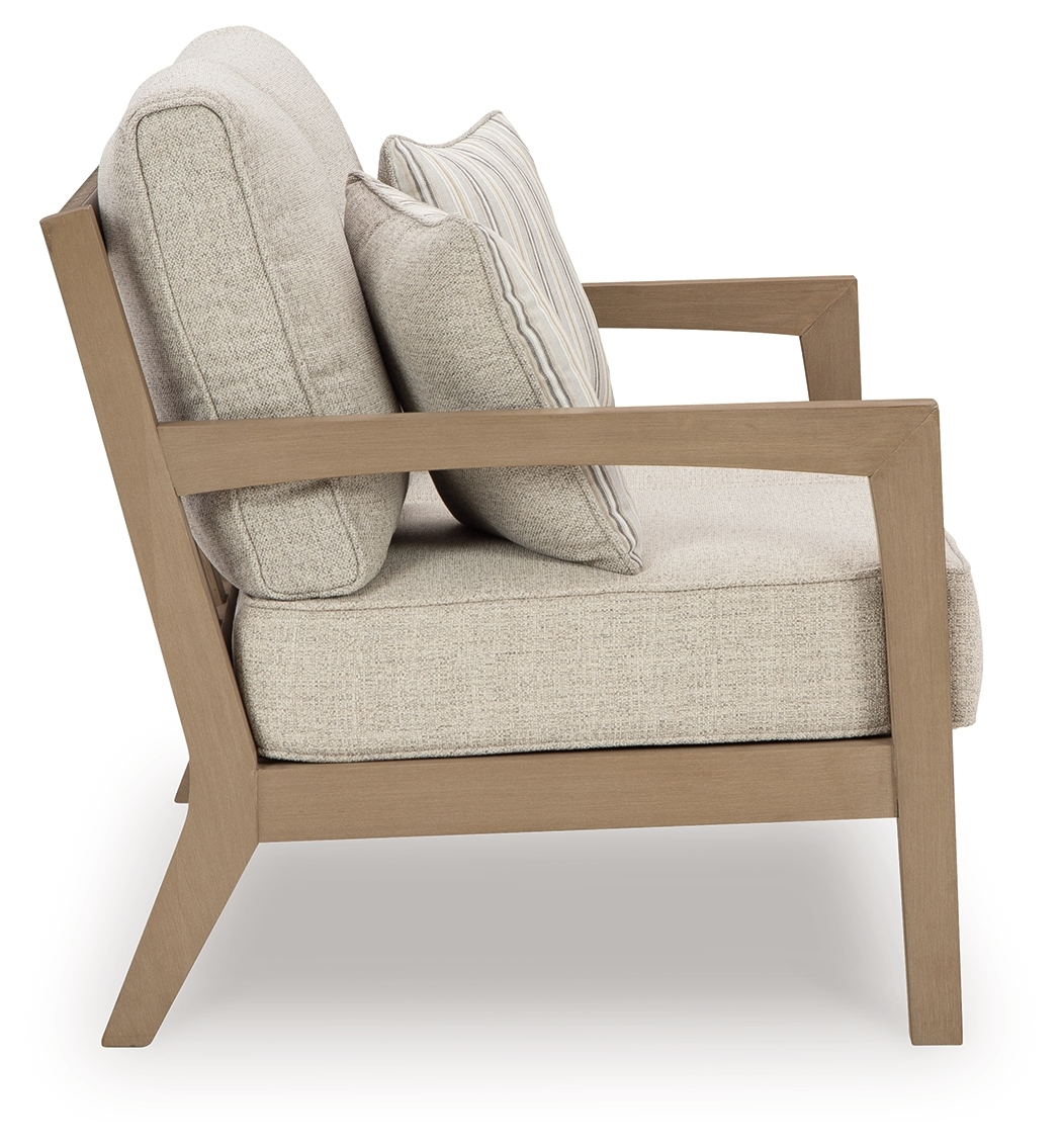 Hallow Creek - Loveseat With Cushion - Driftwood - Image 4