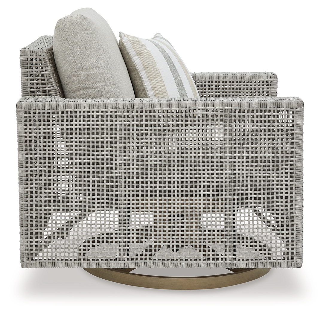 Seton Creek - Swivel Lounge With Cushion - Gray - Image 4