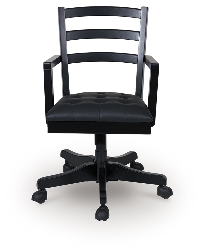 Wildenauer - Home Office Swivel Desk Chair - Brown / Black - Image 3