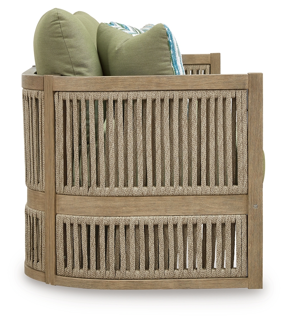 Serena Shores - Sofa With Cushion - Beige / Green - Image 4