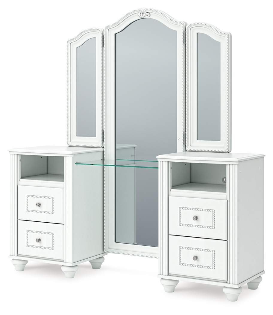 Kozlani - Vanity With Mirror - White - Image 3