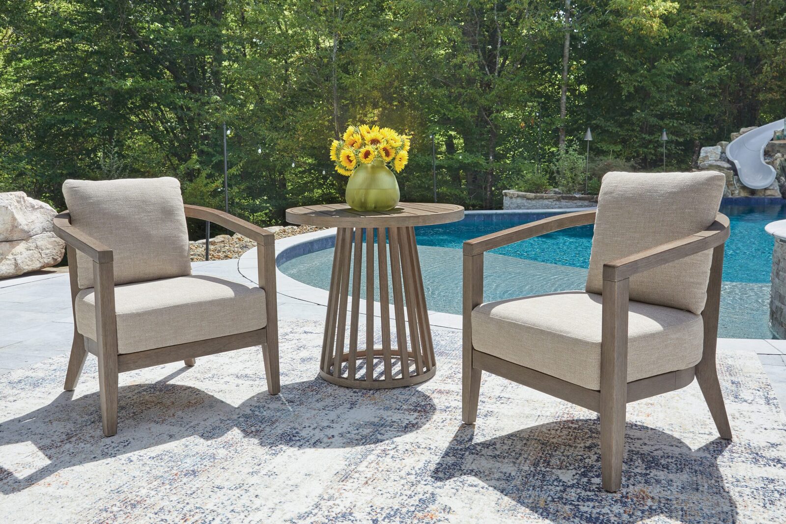 Joy Lagoon - Outdoor Chairs With Cushions/Table (Set of 3) - Beige - Image 9