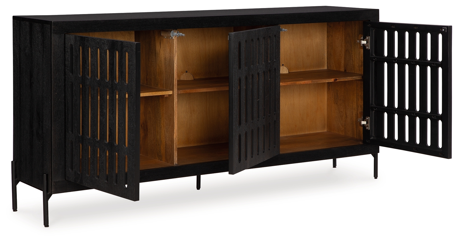 Vallisburg - Accent Cabinet - Black / Natural - Image 3