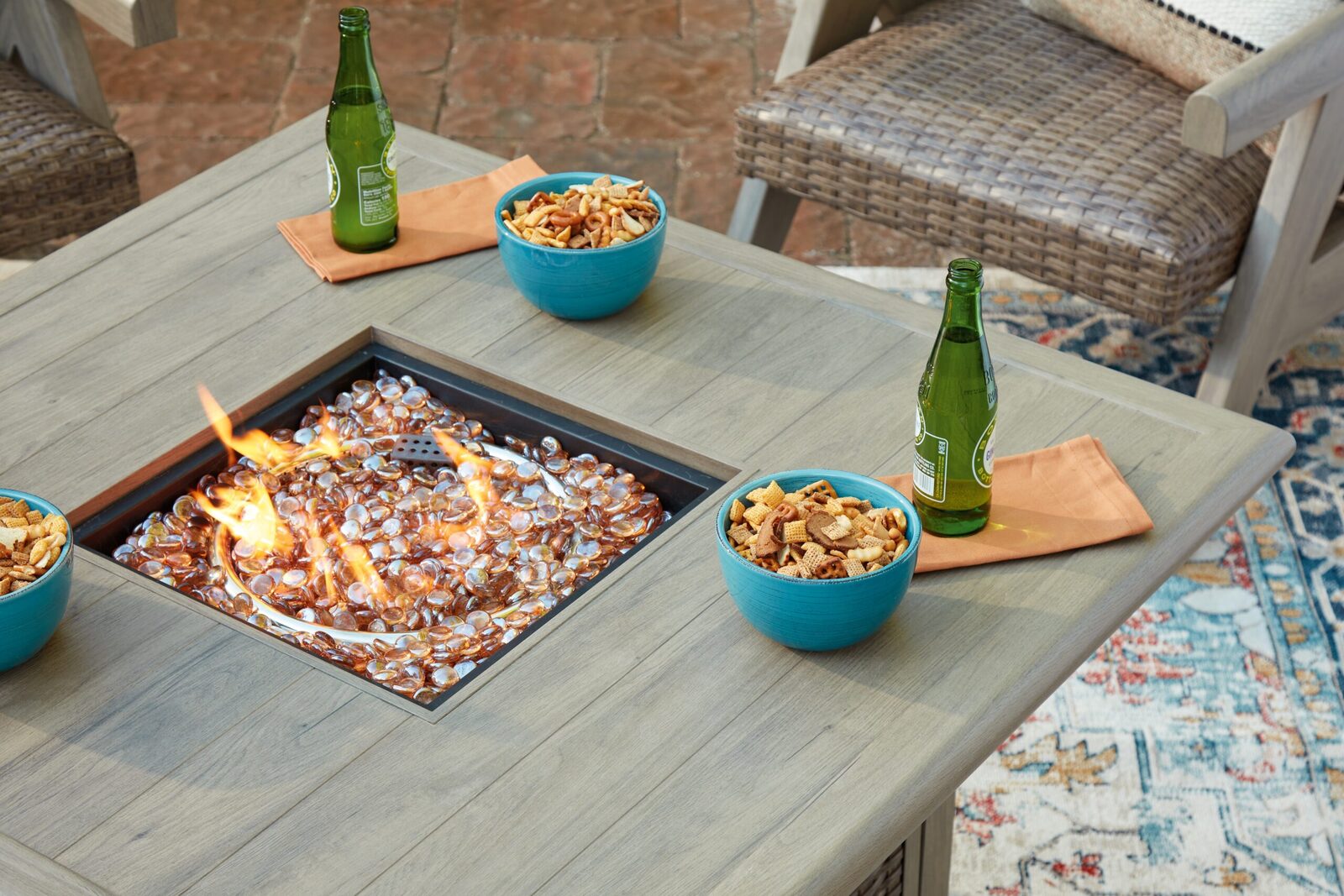 Cliff Trails - Square Fire Pit Table - Beige - Image 9