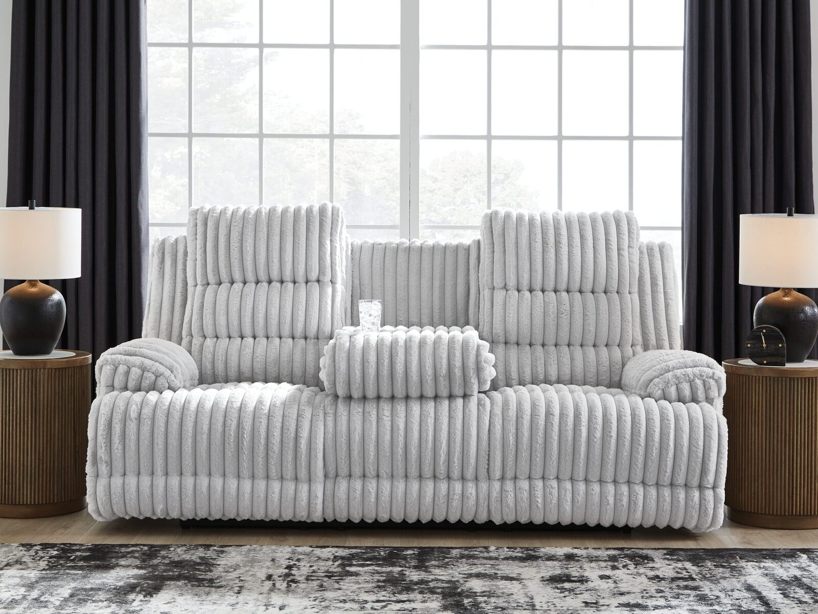 Rhines Falls - Reclining Power Sofa With Drop Down Table - Alloy - Image 6