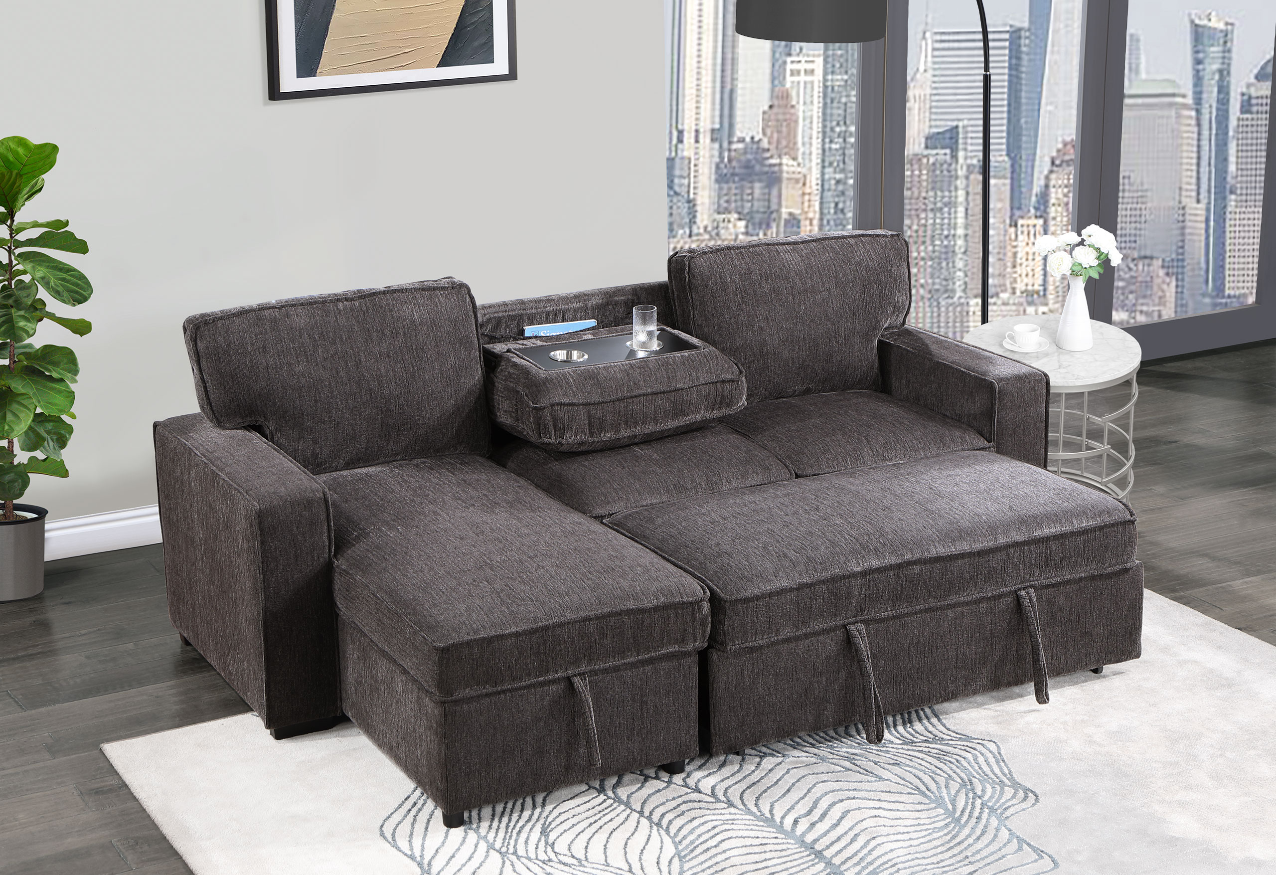U0203 - Reversible Sofa Bed With USB - Image 4