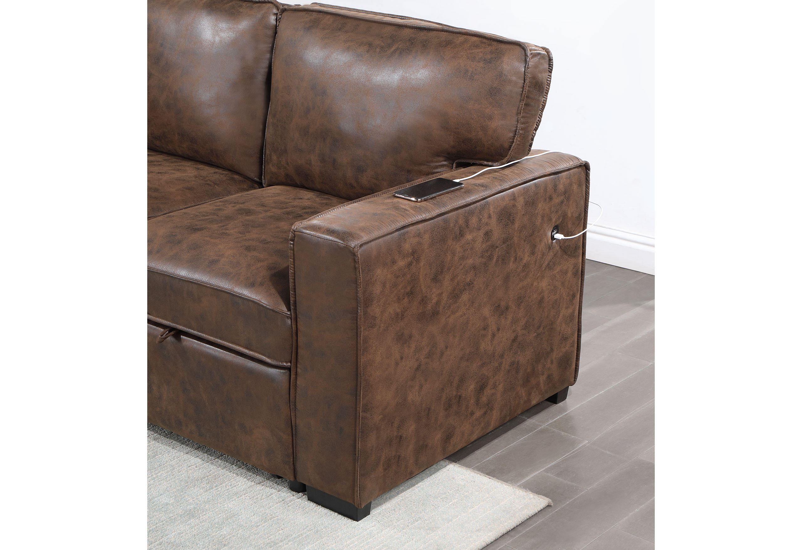 U0203 - Reversible Sofa Bed With USB - Image 2