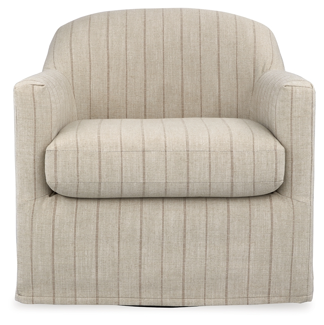 Valwick - Swivel Accent Chair - Cream / Brown - Image 3