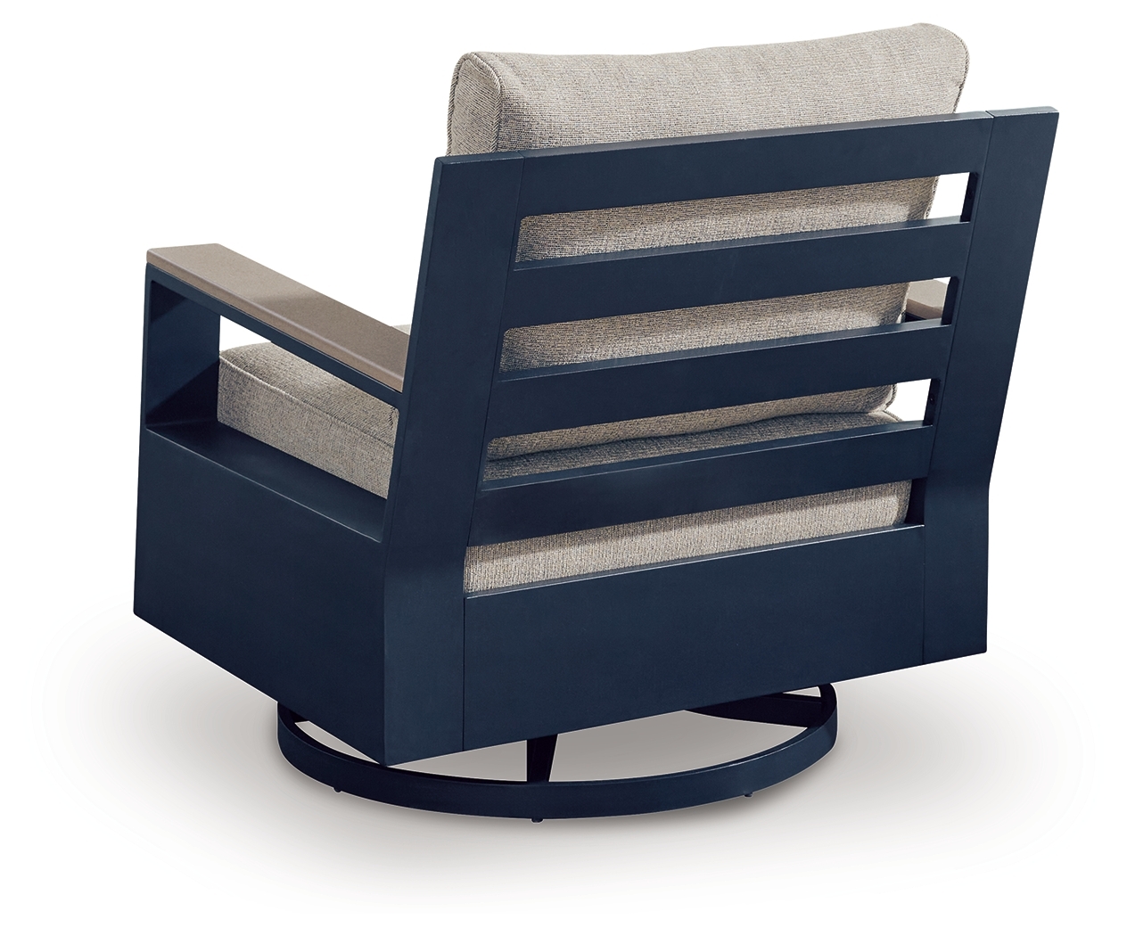 East Beach - Swivel Glider Chair With Cushion - Blue - Image 4