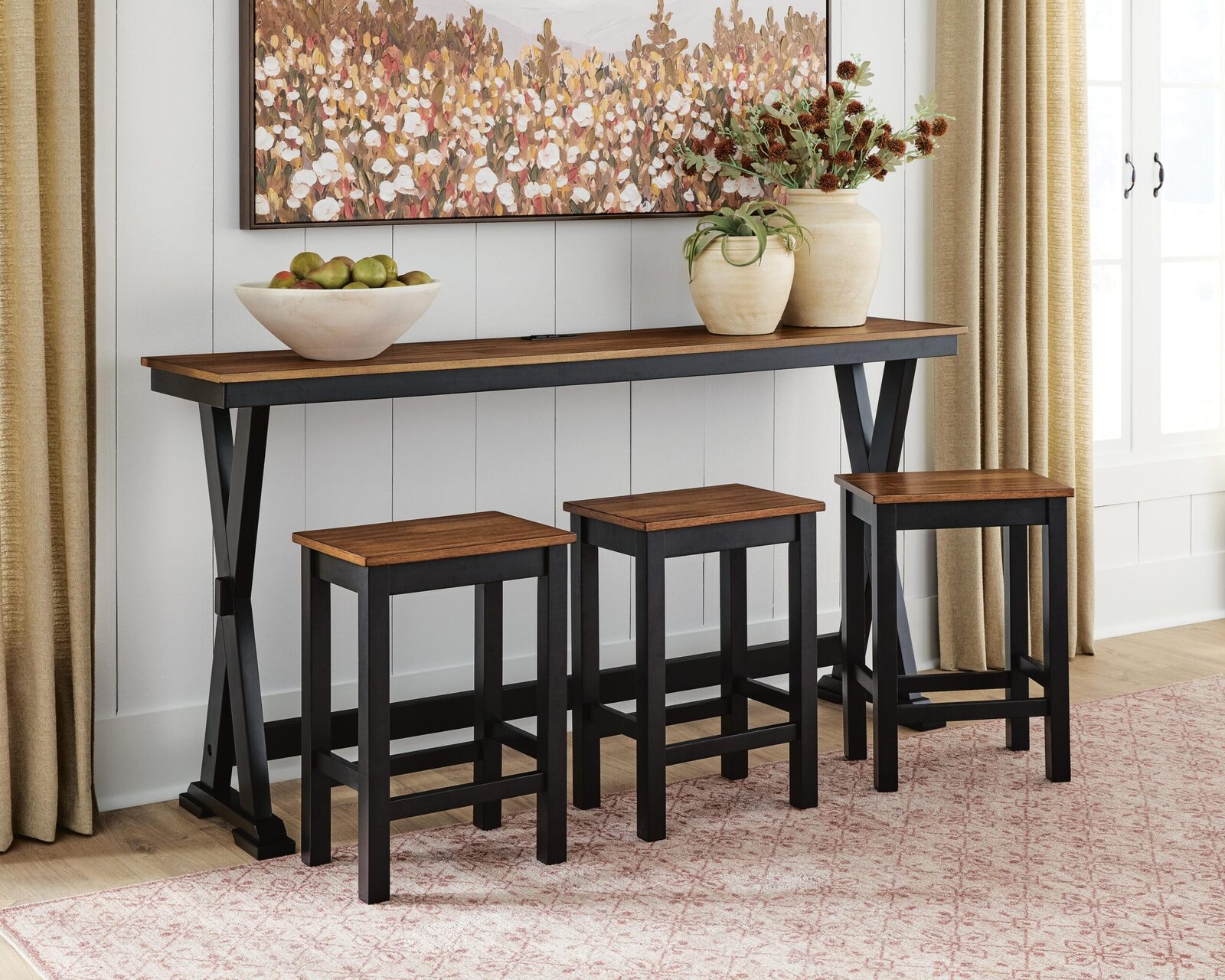 Wildenauer - Rectangular Dining Room Counter Table Set (Set of 4) - Brown / Black - Image 5