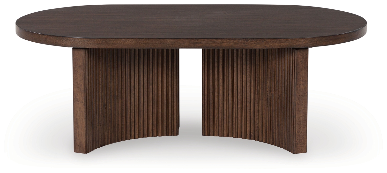 Korestone - Oval Cocktail Table - Dark Brown - Image 4
