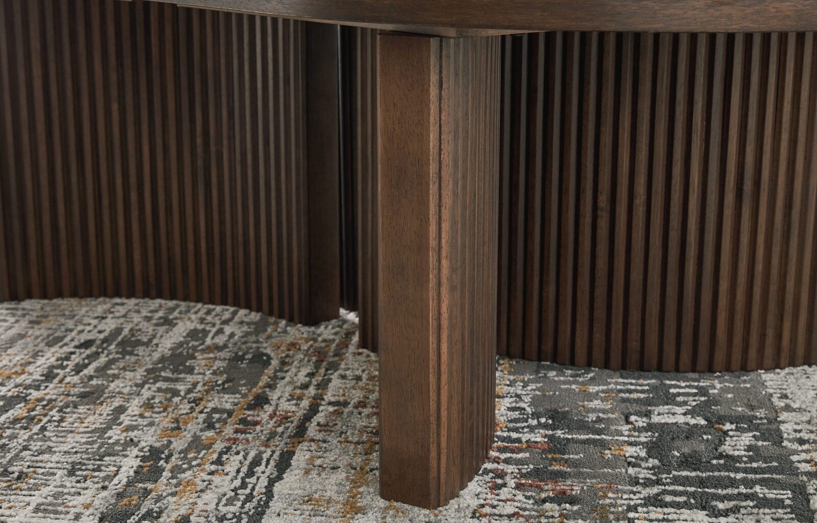 Korestone - Oval Cocktail Table - Dark Brown - Image 8