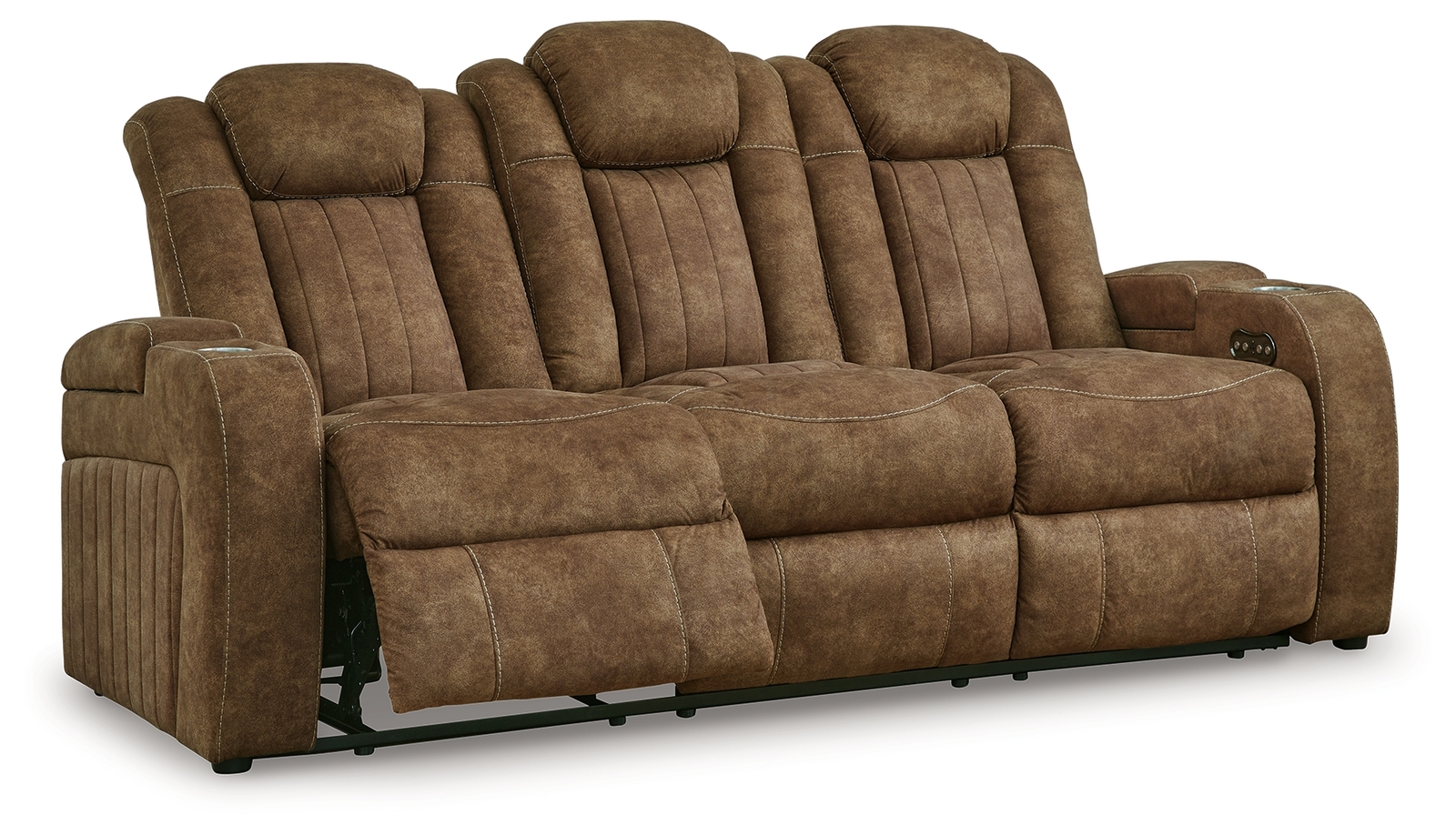 Wolfridge - Power Reclining Sofa With Adj Headrest - Brindle - Image 3