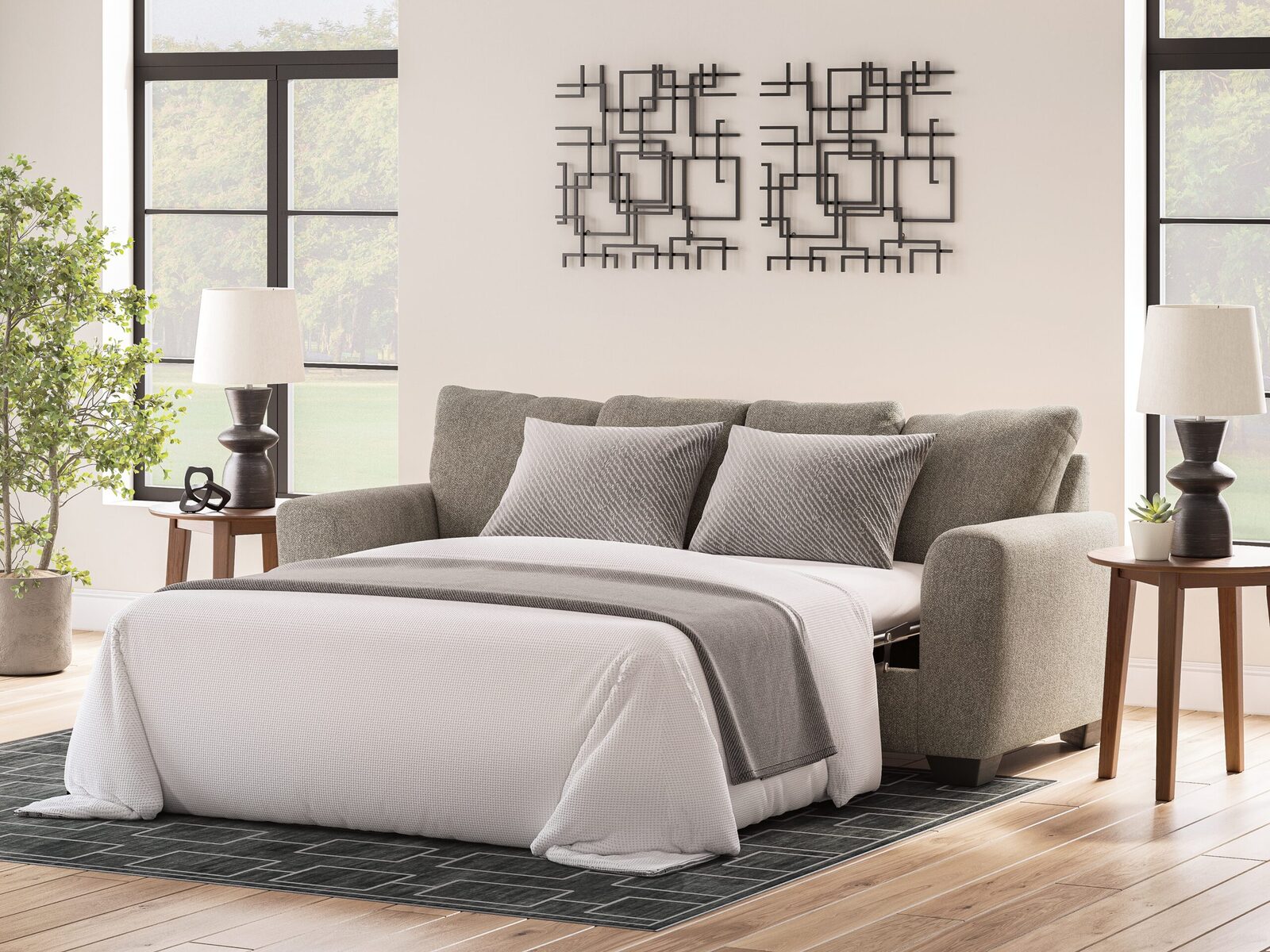 Triston-Peaks - Queen Sofa Sleeper - Suede - Image 2