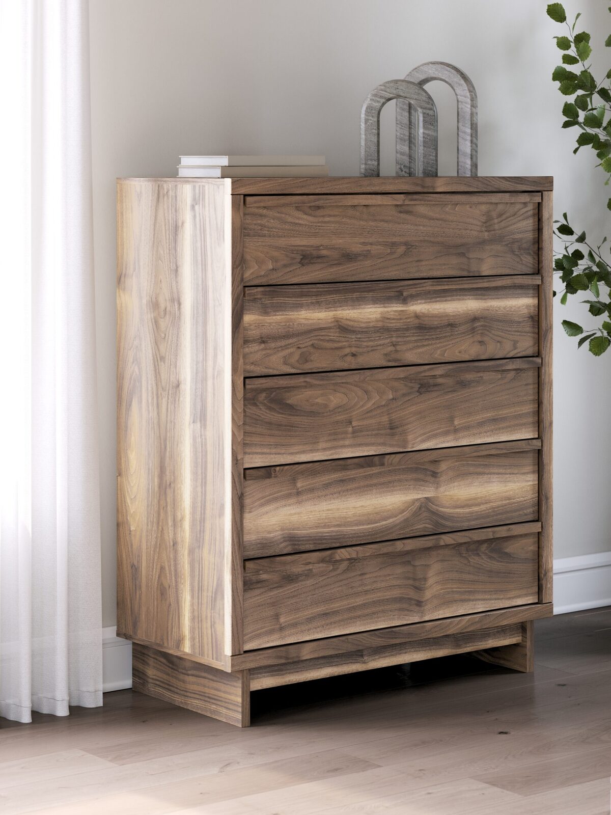 Chirason - Five Drawer Wide Chest - Brown - Image 2