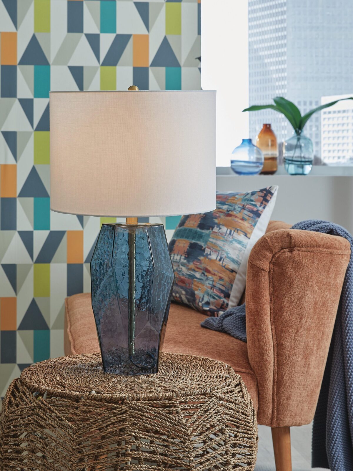 Tallow - Glass Table Lamp - Blue - Image 2