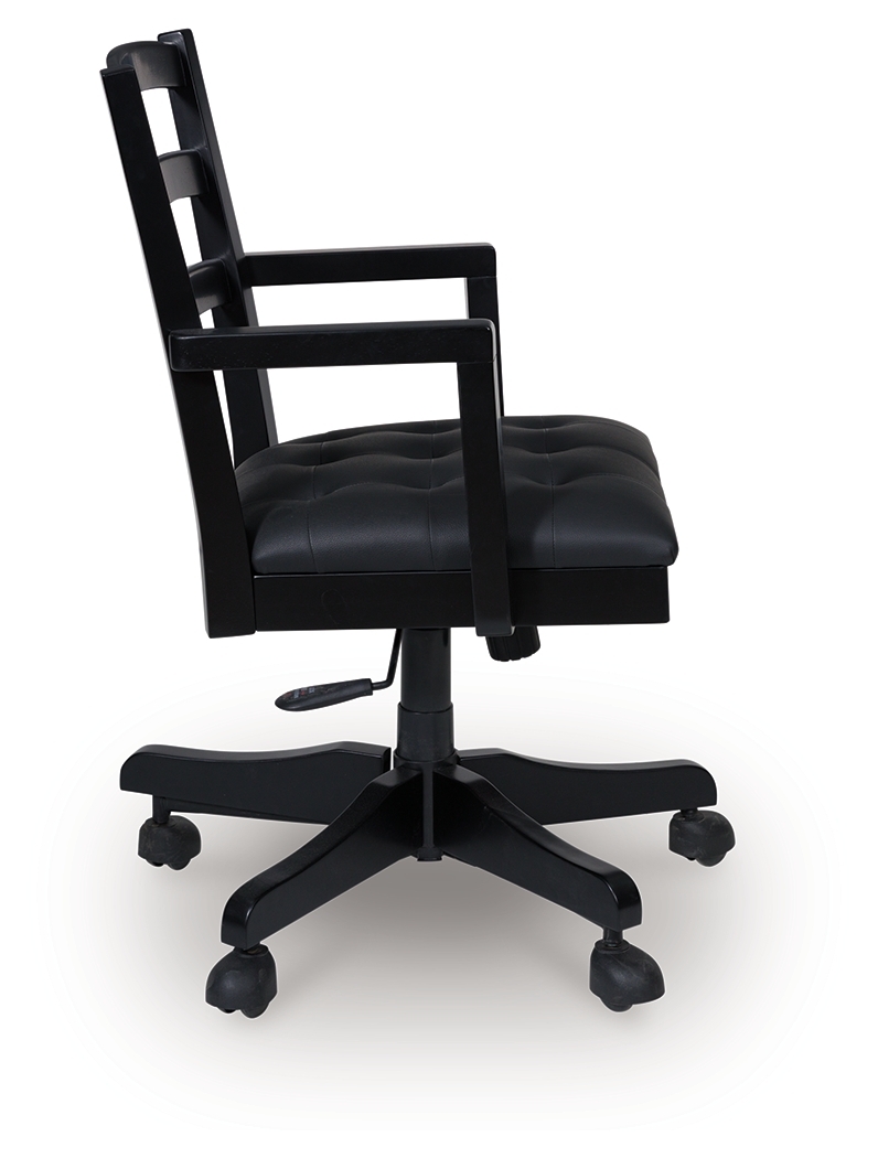 Wildenauer - Home Office Swivel Desk Chair - Brown / Black - Image 4