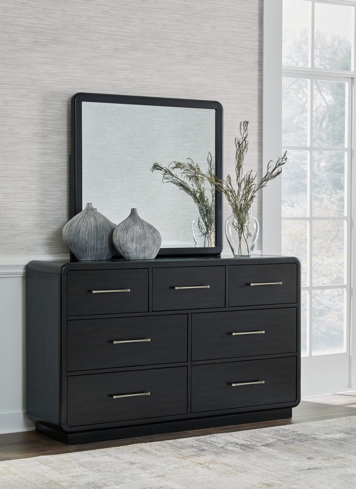 Rowanbeck - Dresser And Mirror - Black - Image 2