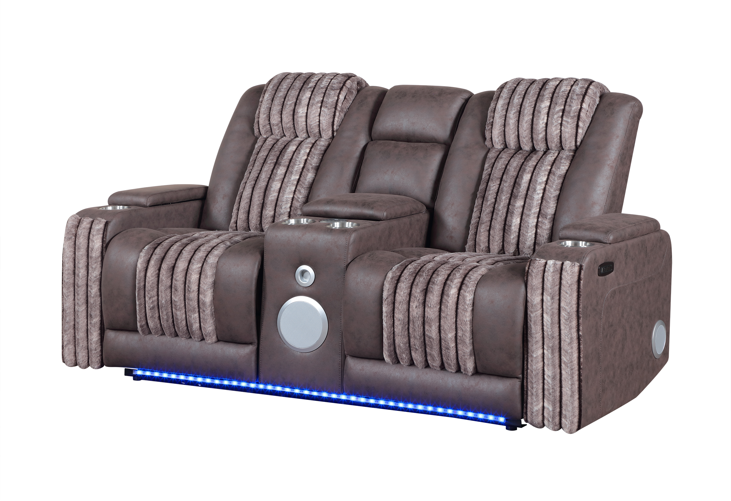 U8000 - Power Reclining Loveseat With Console, Power Headrest, LED Light, Bluetooth Speaker - Image 5