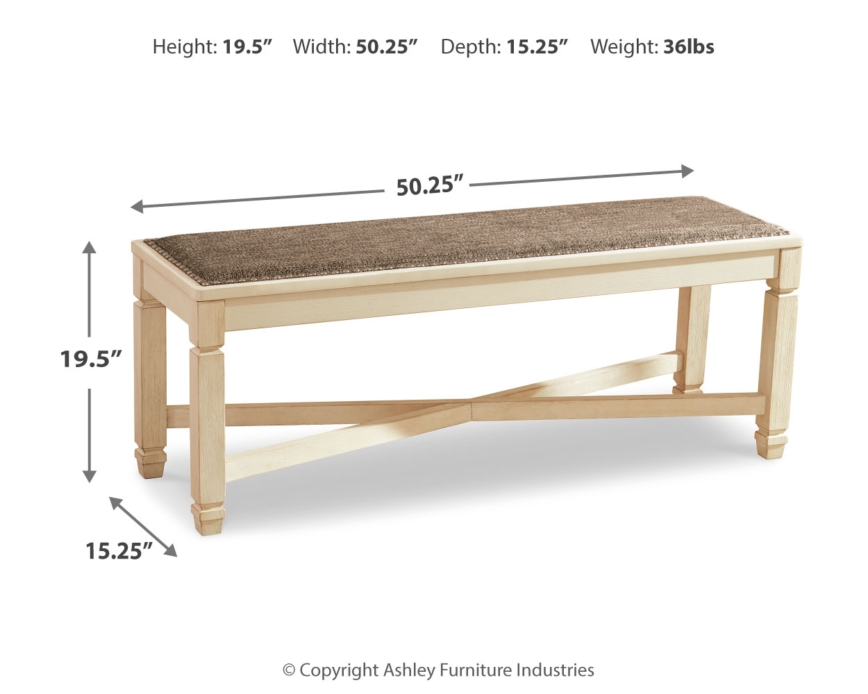 Bolanburg - Large UPH Dining Room Bench - Beige - Image 4