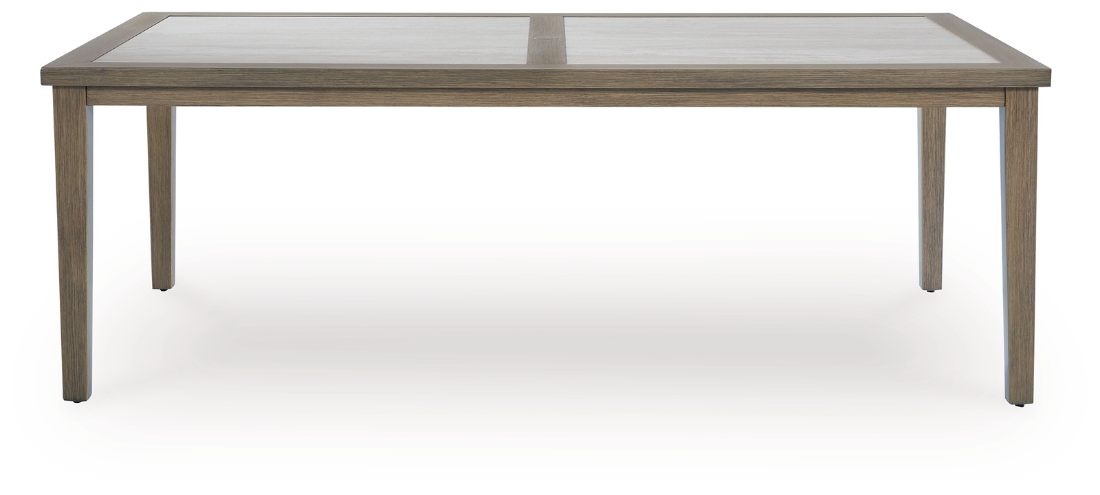 Rainier Ranch - Rectangle Dining Table With Umbrella Option - Brown / Beige - Image 3